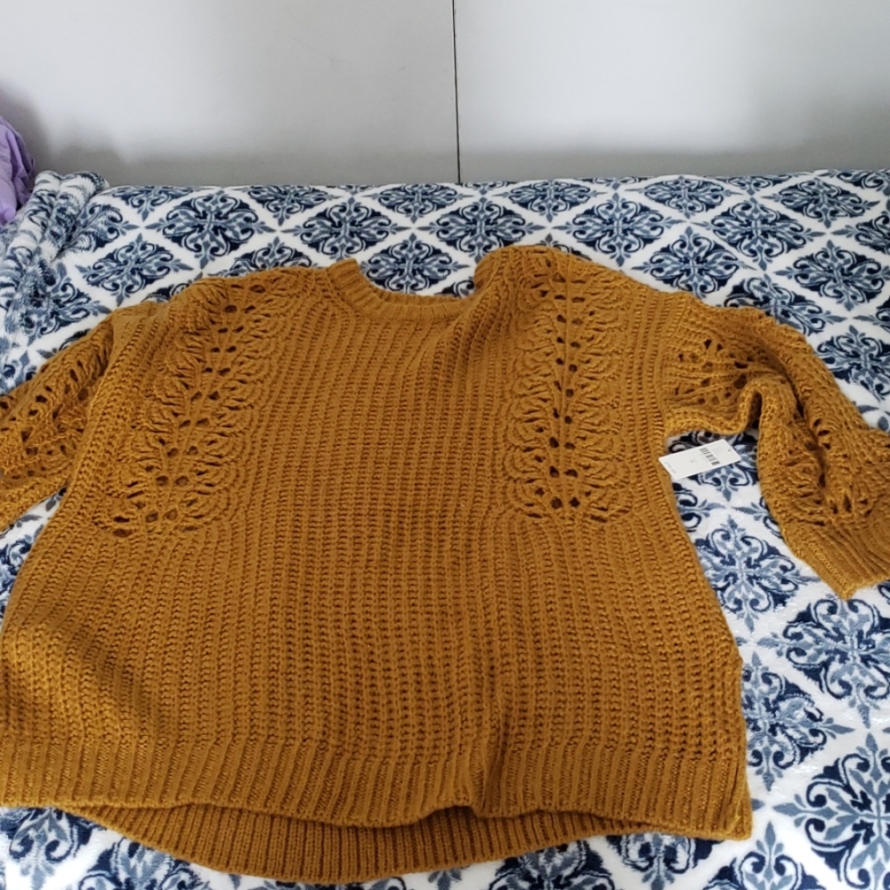 Anthropologie Plicro Mustard Oversize Sweater